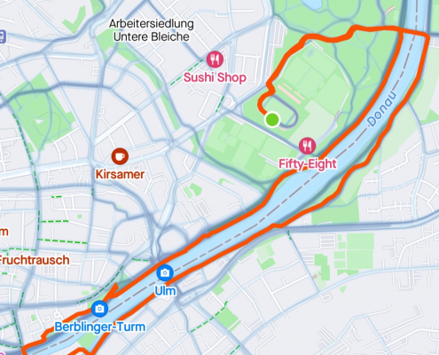 Satellitenbild der Laufstrecke des AOK Firmenlaufs 2024